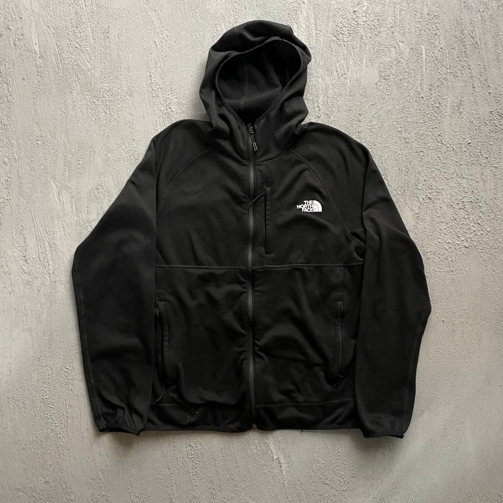 The North Face Full Zip Fleece Hoodie Mens Large Black‎  light